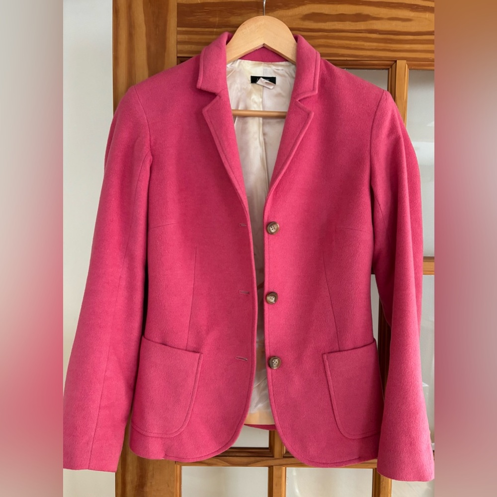 J. Crew Wool Cashmere blend blazer size small pink